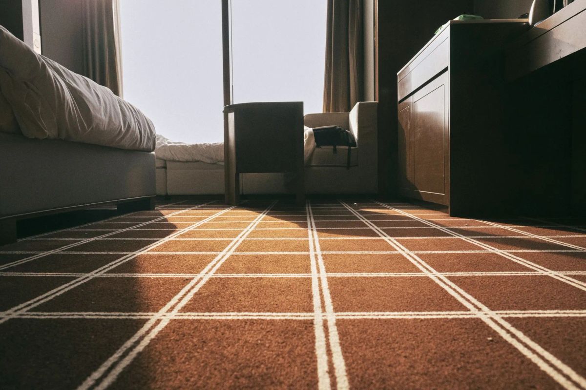 Professional carpet cleaning in a bright Banya home